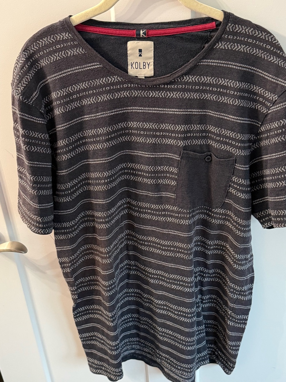 Kolby Men's‎ Jacquard Stripe Pocket T-Shirt